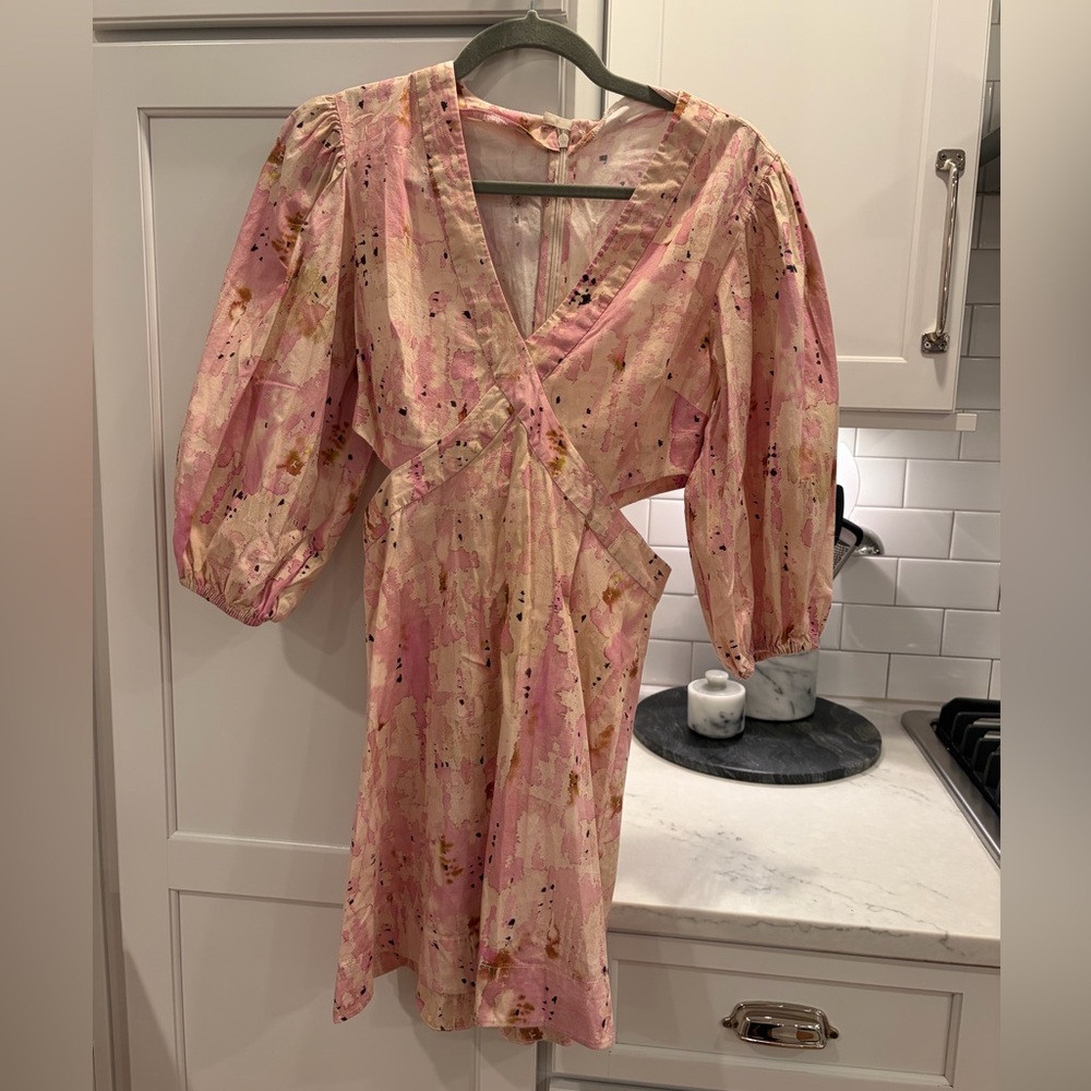 Alexis Pink and Cream Long Sleeve Dress